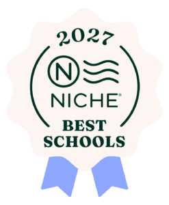Niche 2027 Best Schools award badge with a star-shaped border and two blue ribbons.